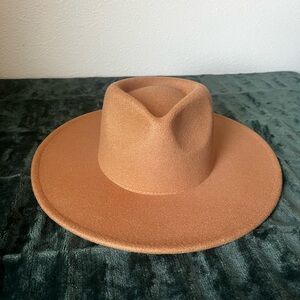 Stylish Tan Wide-Brim Hat